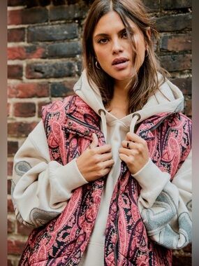 Free People Flora Paisley Puffer Vest